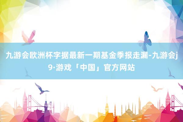 九游会欧洲杯字据最新一期基金季报走漏-九游会j9·游戏「中国」官方网站