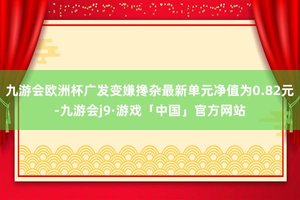 九游会欧洲杯广发变嫌搀杂最新单元净值为0.82元-九游会j9·游戏「中国」官方网站