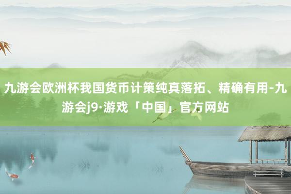 九游会欧洲杯我国货币计策纯真落拓、精确有用-九游会j9·游戏「中国」官方网站